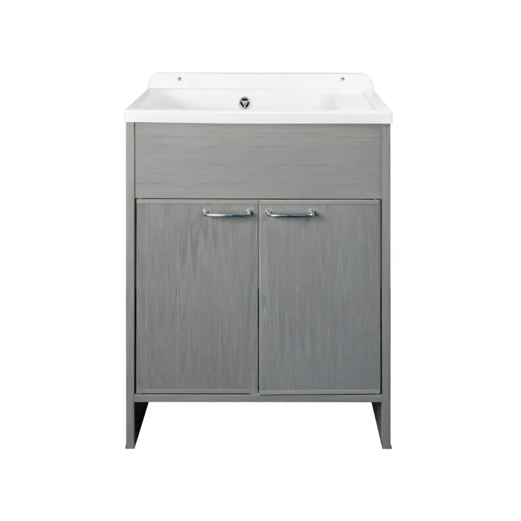 Mobile lavatoio PVC 85x58 con vasca in PP doppia anta rovere codice prod: 5005PKCR product photo