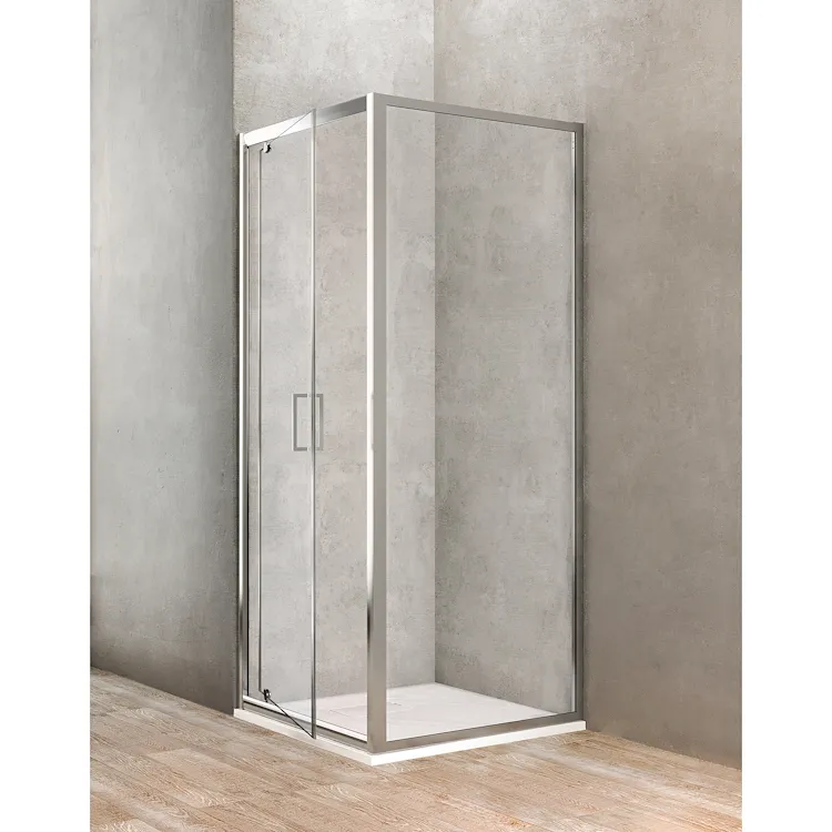 Gold parete fissa box doccia angolare 68x70 profilo cromato e vetro trasparente codice prod: BBGOLTPF70 product photo