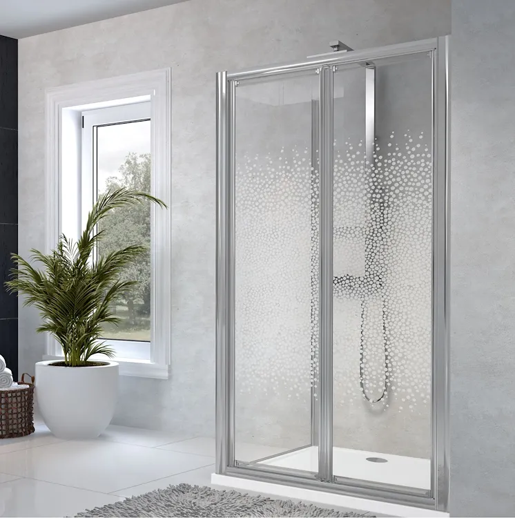 Star 2.0 parete doccia due ante a soffietto 78x84 profilo cromato e vetro trasparente codice prod: STA2S78-1B product photo