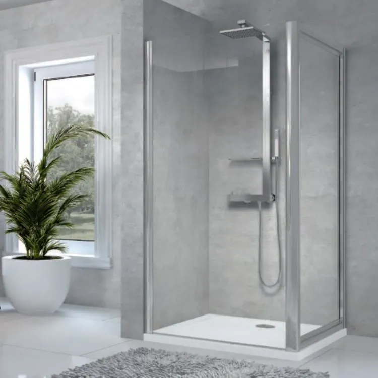 Star parete doccia fissa 78x84 per box doccia angolare profilo cromato e vetro trasparente codice prod: NSTARF78-1B product photo