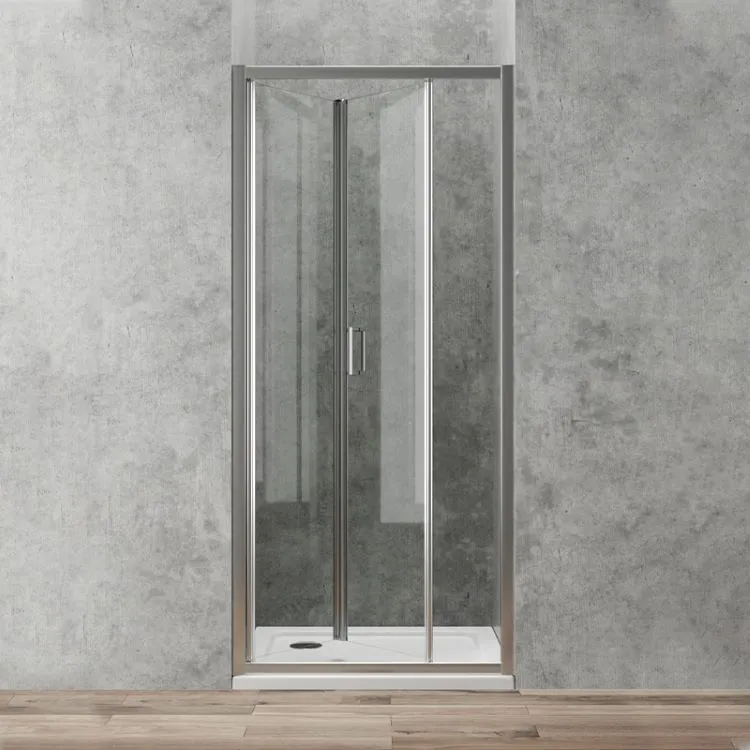 Gold porta doccia a soffietto 78x82 profilo cromato e vetro trasparente codice prod: BBGOLTSF80 product photo