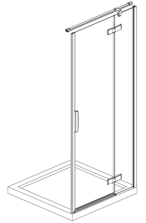 Porta pivot c/fisso in linea hall eight 100 dx nicchia argento lucido codice prod: DSV17636 product photo