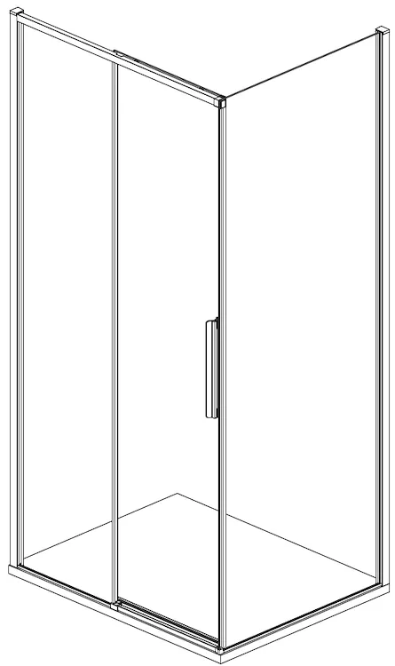 Porta scorrevole hall six 150 angolo argento lucido reversibile codice prod: DSV17523 product photo
