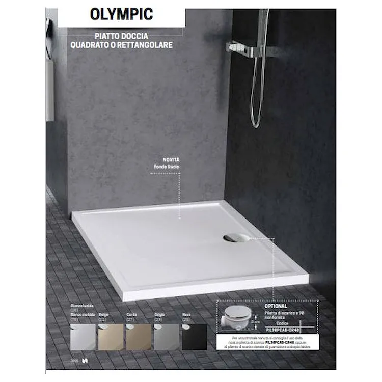 New Olympic piatto doccia 90x90 bianco in acrilico codice prod: OLN904-30 product photo