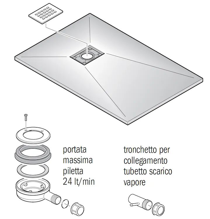 Piatto doccia Mineral quadrato grigio 75 × 75 codice prod: DSV17405GR product photo
