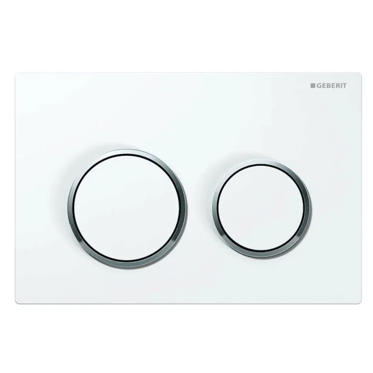 Omega20 115.085.kj.1 placca comando 2 tasti bianco/cromato codice prod: 115.085.KJ.1 product photo
