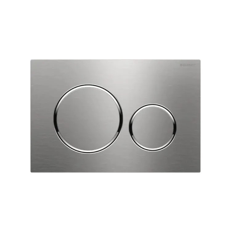 Placca a due tasti Sigma 20 acciaio spazzolato con anello cromo lucido codice prod: 115.889.SN.1 product photo