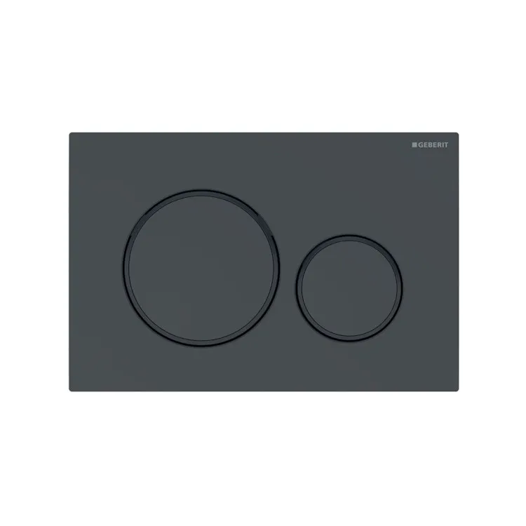 Placca a due tasti Sigma 20 nero lucido con anello nero opaco codice prod: 115.882.DW.1 product photo
