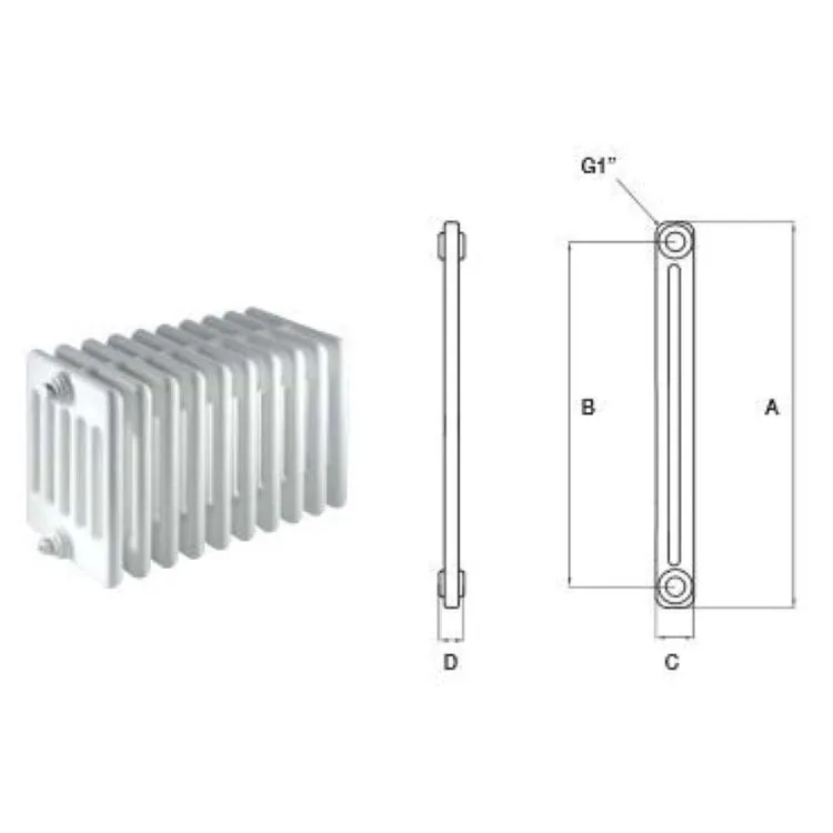 Comby aphrodite 2/600 radiatore bianco prezzo per 1 elemento singolo codice prod: ATCOMS901000020600 product photo