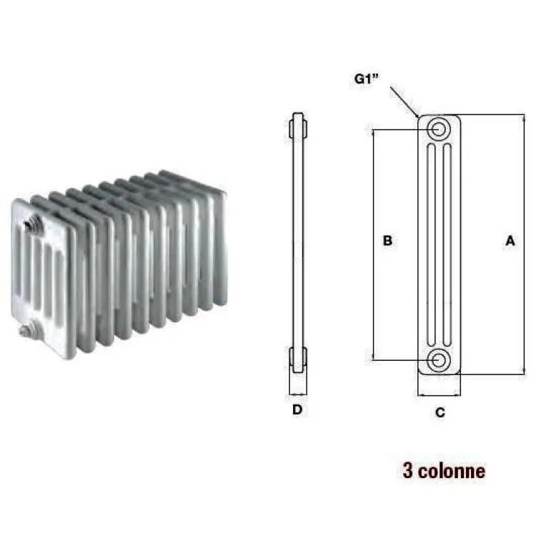 Comby aphrodite 3/870 radiatore bianco; prezzo per 1 elemento singolo codice prod: ATCOMS901000030870 product photo