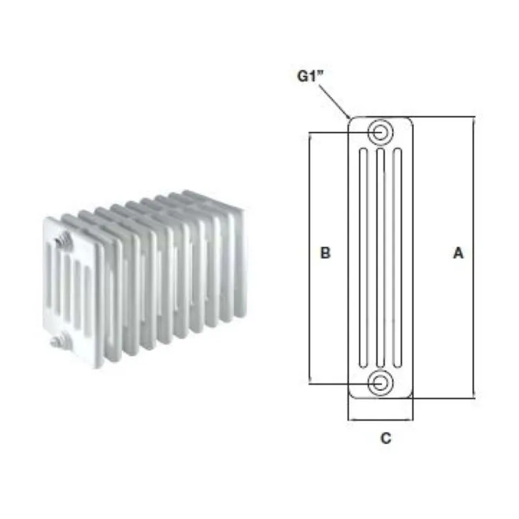 Comby aphrodite 4/870 radiatore bianco; prezzo per 1 elemento singolo codice prod: ATCOMS901000040870 product photo