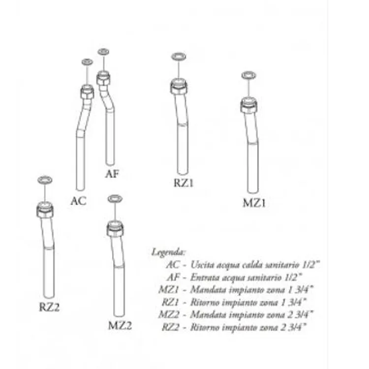 Kit gruppo allacciamento 2 zone verticali codice prod: 3.020575 product photo