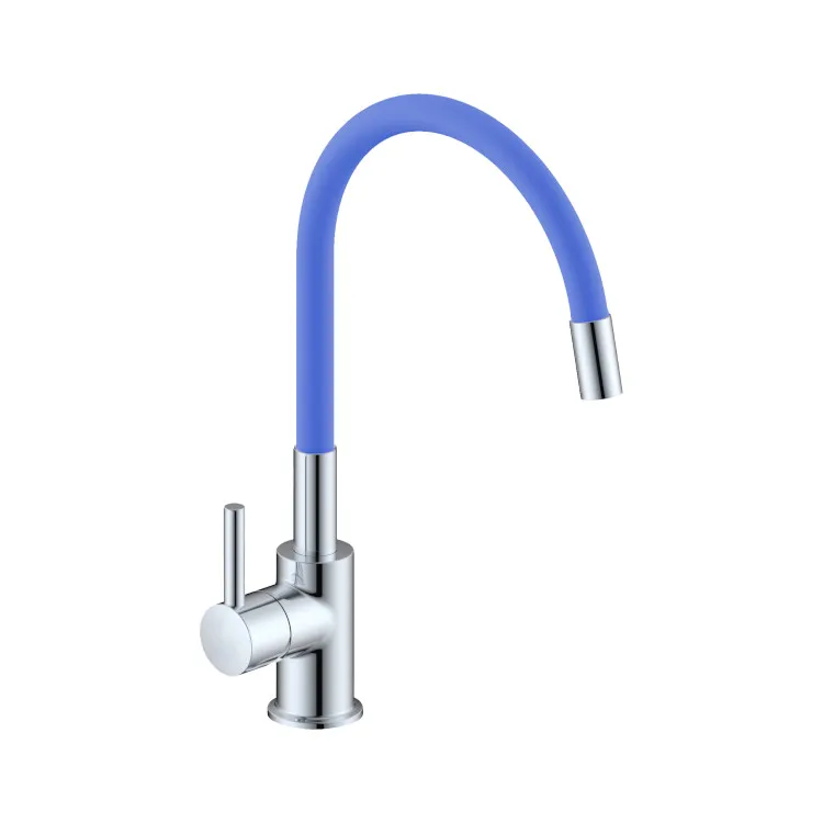 Miscelatore monocomando per lavello con canna orientabile in gomma colorata codice prod: SNAKE0000A product photo