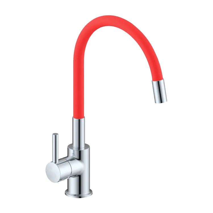 Miscelatore monocomando per lavello con canna orientabile in gomma colorata codice prod: SNAKE0000R product photo