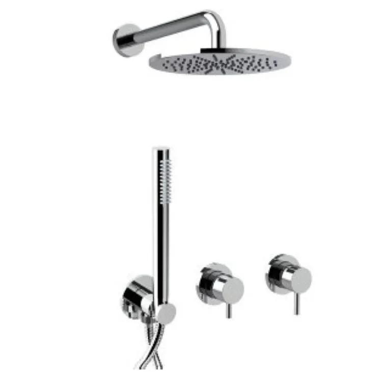 Light kit miscelatore incasso con piastra Ø70mm e deviatore incasso 2 vie codice prod: KITLIG010BO70 product photo