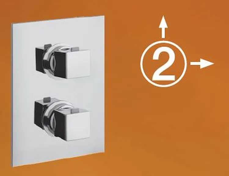 Termostatico doccia incasso con deviatore ceramico 2 uscite e reg portata cromo codice prod: DSV15302 product photo