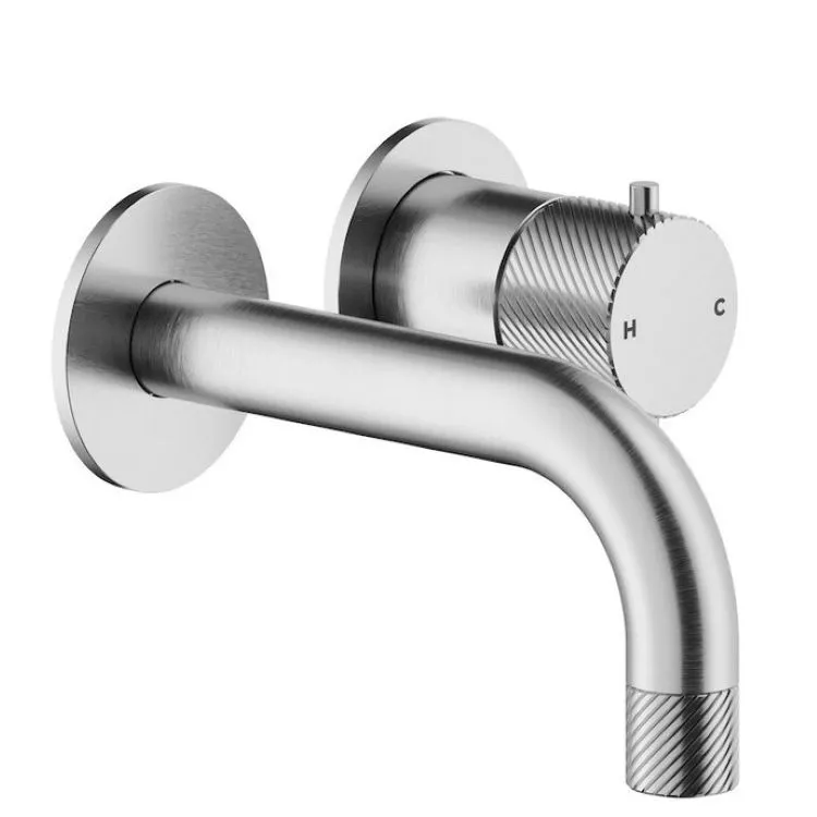 Parte Esterna Lavabo Monocomando a Parete Inox spazzolato serie Respiro codice prod: RS131199IX product photo