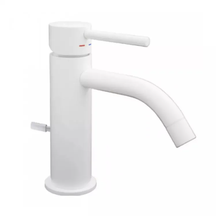 LIGHT miscelatore lavabo con piletta bianco opaco codice prod: LIG075BO product photo