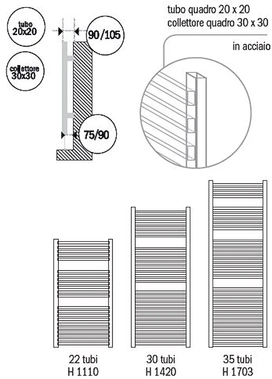 Chiglia radiatore 1420x600 int 470 500w cromo codice prod: DSV15411 product photo