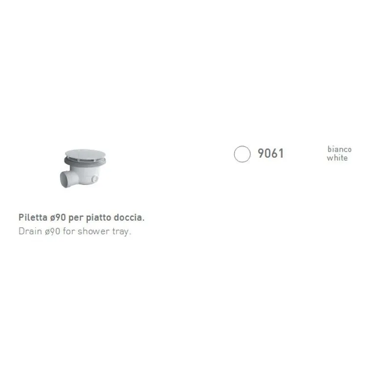 Piletta bianca d.90 per piatto doccia h6 codice prod: 9061 product photo