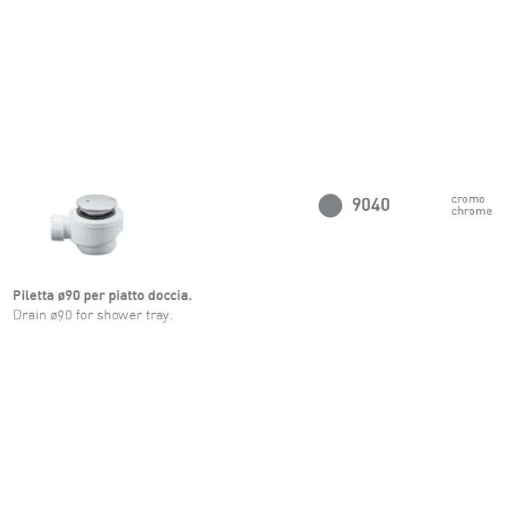 Piletta cromata d.90 per piatto doccia h6 codice prod: 9040 product photo