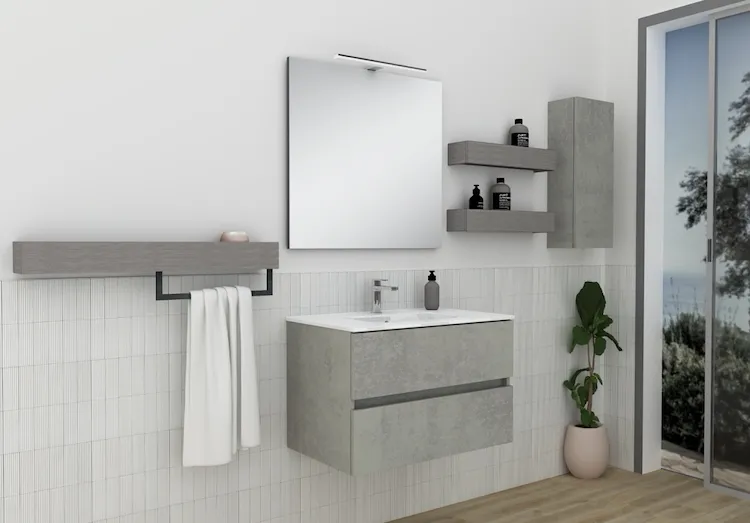 Crea consolle 2 cassetti 80 cm. c/lavabo codice prod: 5KRETV1.054  5DOMLV1.001 product photo