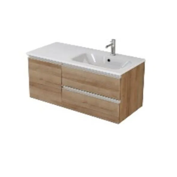 Nobu consolle c/lavabo dx l100 2 cass c/anta rovere codice prod: 5NOBK04. ddd product photo