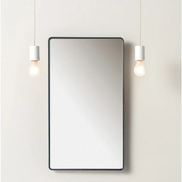 Prop specchio fissaggio parete con cornice nero opaco codice prod: EVBASRMNN product photo