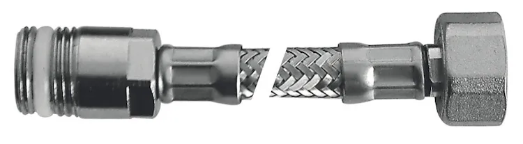 Flessibile flex inox con rosone mp 1/2"xf1/2"l.150 codice prod: DSV04707 product photo